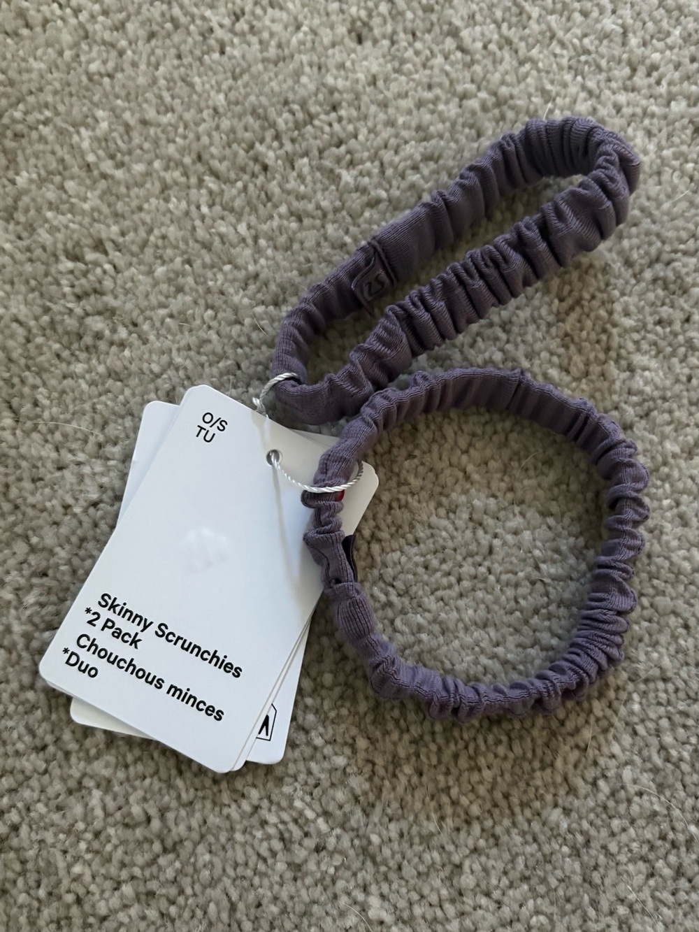Lululemon Skinny Scrunchies 2 Pack Duo PPAS purple ash